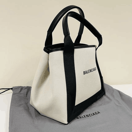 新作★Balenciaga★NAVY ロゴ SMALL CABAS トートバッグ (S)